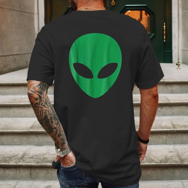 Alien Head Green Alien Grey Mens Back Print T-shirt Gifts for Men