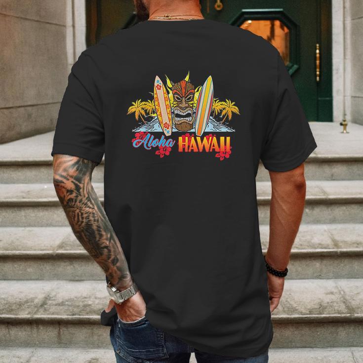 Aloha Hawaii From The Island Feel The Tiki Spirit Mens Back Print T-shirt Gifts for Men