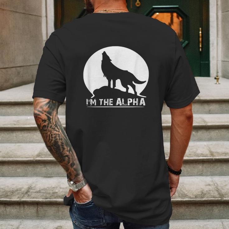 Im The Alpha Wolf Dog Mens Back Print T-shirt Gifts for Men