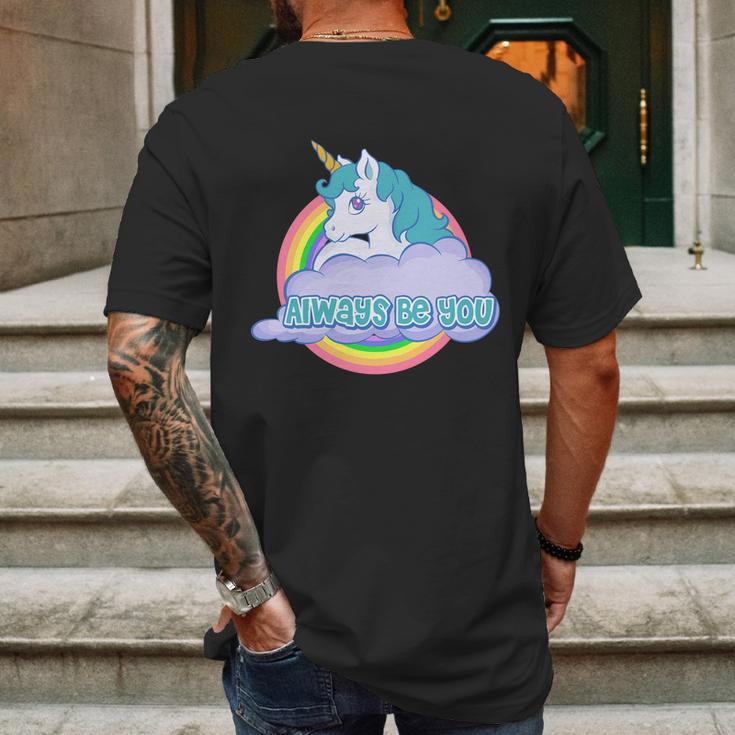 Always Be You Unicorn Dwayne Mens Back Print T-shirt Gifts for Men