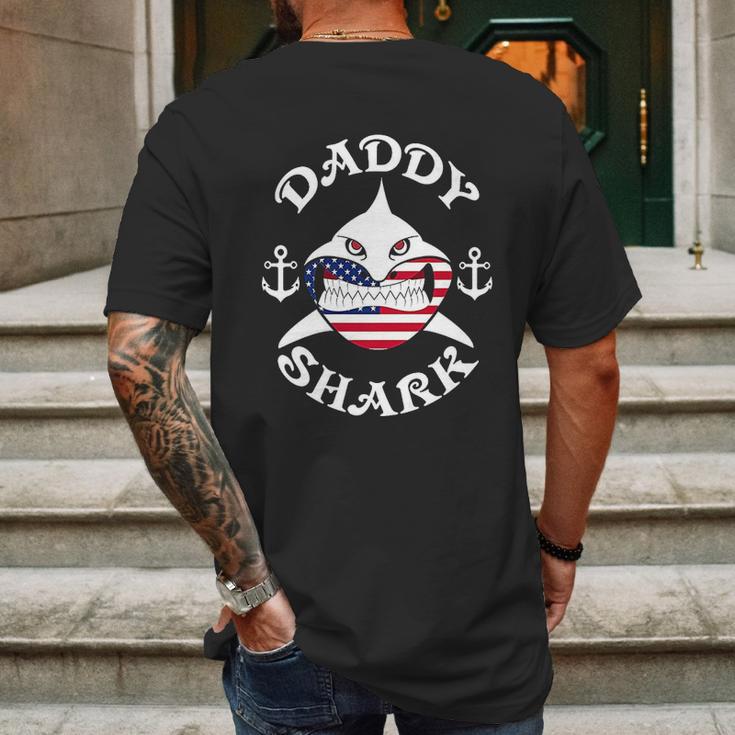 American Daddy Shark Under The Water Mens Back Print T-shirt Gifts for Men