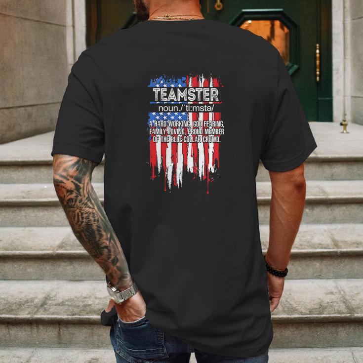 American Flag Teamster Definition Funny Fathers Day Graphic Design Printed Casual Daily Basic Mens Back Print T-shirt Gifts for Men