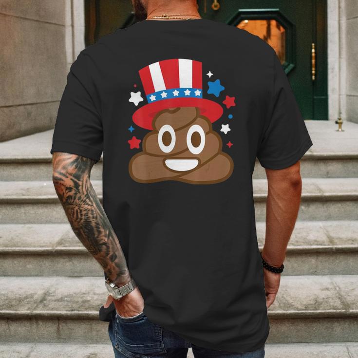 American Poop Emoji Funny 4Th Of July Independence Day Gift Mens Back Print T-shirt Gifts for Men