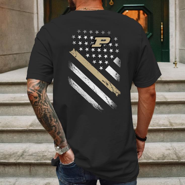 American Purdue Boilermakers Flag Mens Back Print T-shirt Gifts for Men