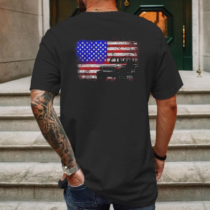 American Us Flag Jeep Mens Back Print T-shirt Gifts for Men