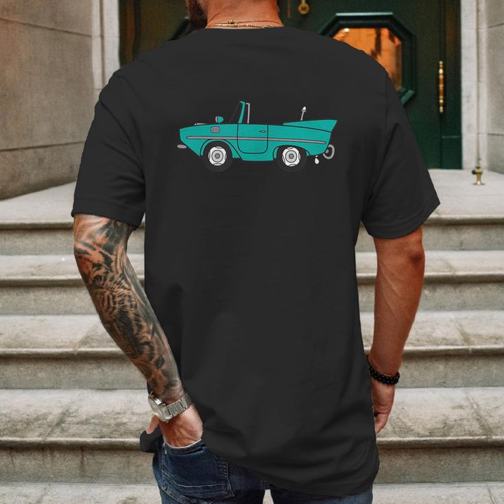 Amphicar Aqua Turquoise Car Boat Owner Collector Mens Back Print T-shirt Gifts for Men