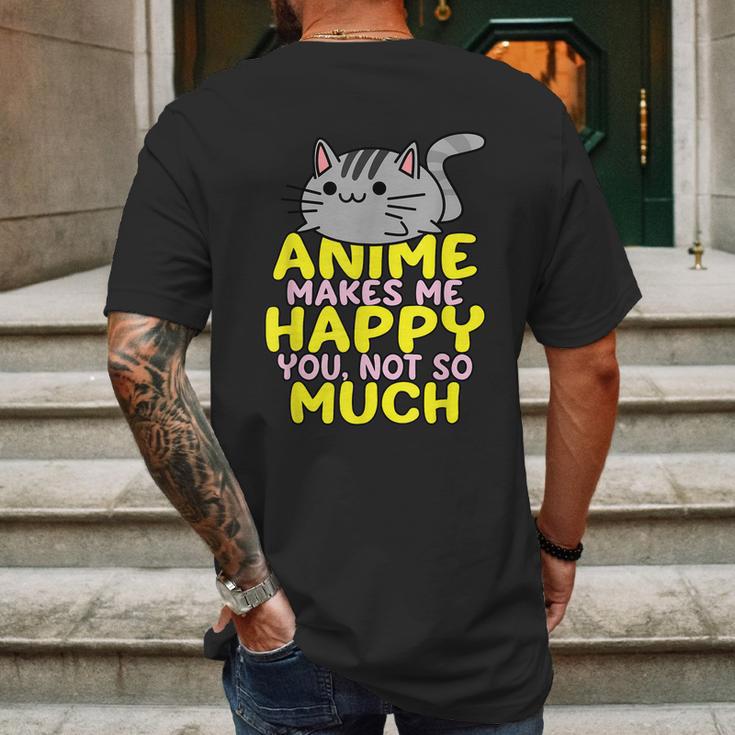 Anime Kawaii Funny Manga Otaku Weeb Senpai Mens Back Print T-shirt Gifts for Men