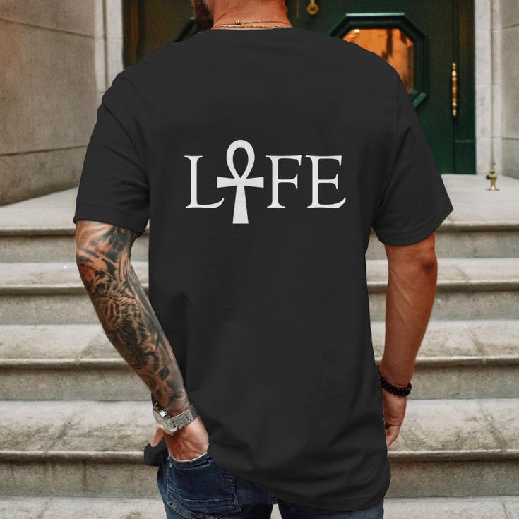 Ankh Life T-Shirt Ancient Symbol Of Life Cross With Handle Mens Back Print T-shirt Gifts for Men