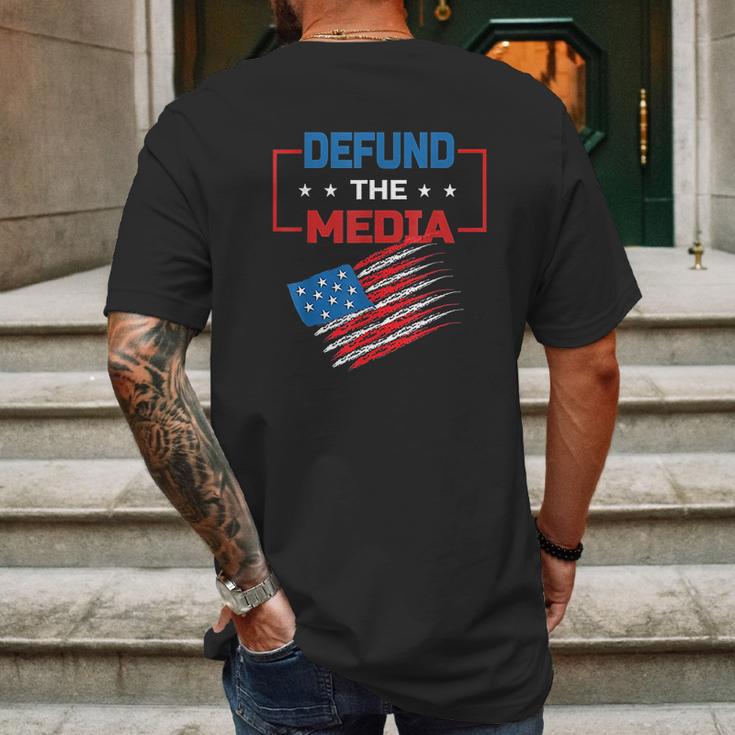 Anti Fake News Defund The Media Mens Back Print T-shirt Gifts for Men