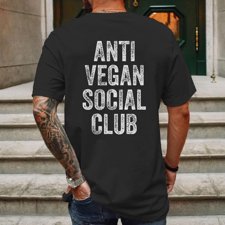 Anti Vegan Social Club Funny Meat Eater Carnivore Mens Back Print T-shirt Gifts for Men