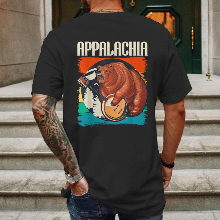 Appalachia Vintage Banjo Player Bluegrass Musician Graphic Design Printed Casual Daily Basic Mens Back Print T-shirt Gifts for Men