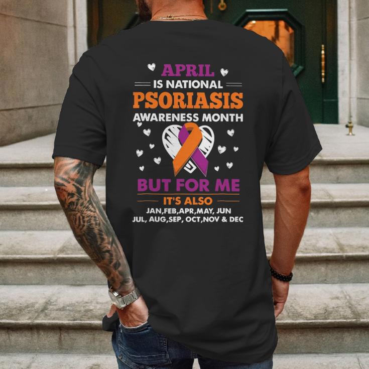 April Is Psoriasis Mens Back Print T-shirt Gifts for Men