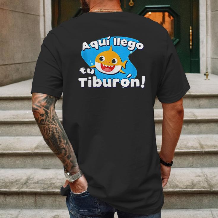 Aquí Llego Tu Tiburón Safaera Reggaeton Bunny Style Gift Mens Back Print T-shirt Gifts for Men