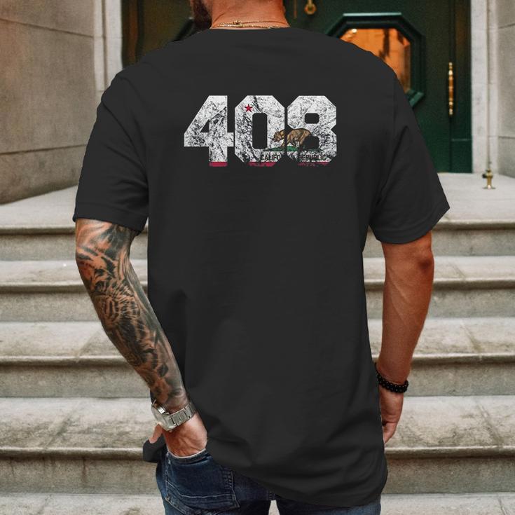 Area Code 408 San Jose CaliforniaMens Back Print T-shirt Gifts for Men