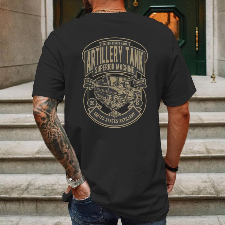 Artillery Tank Mens Back Print T-shirt Gifts for Men