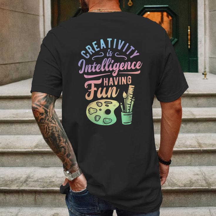 Artist Creativity Is Intelligence Having Fun Art Supply Mens Back Print T-shirt Gifts for Men