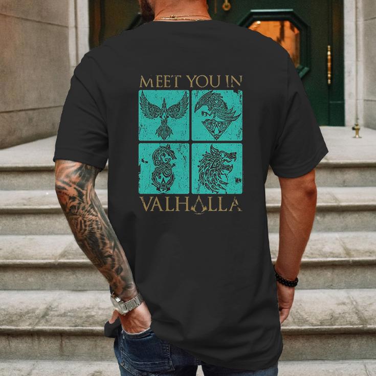 Assassins Creed Valhalla Meet You In Valhalla Box Up Mens Back Print T-shirt Gifts for Men