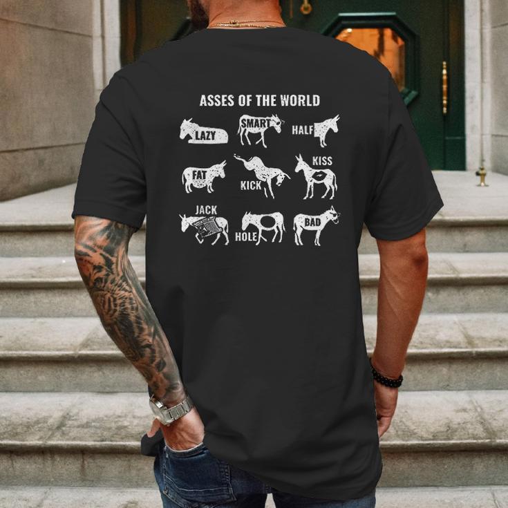 Asses The World Funny Mens Back Print T-shirt Gifts for Men