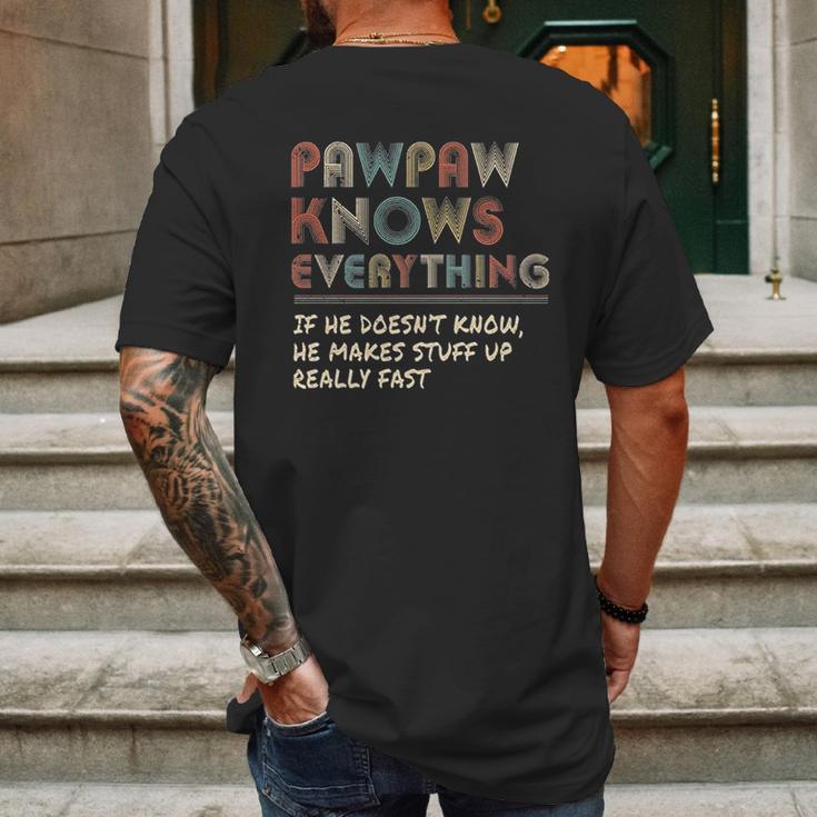 Ateesdas Pawpaw Know Everything Vintage Pawpaw Mens Back Print T-shirt Gifts for Men