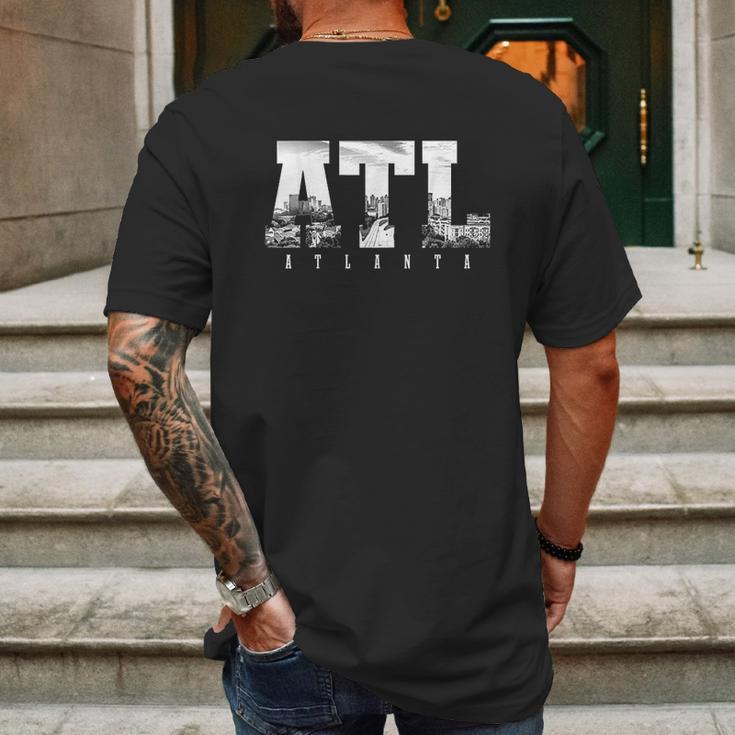 Atl Atlanta Skyline Pride Black And White Mens Back Print T-shirt Gifts for Men