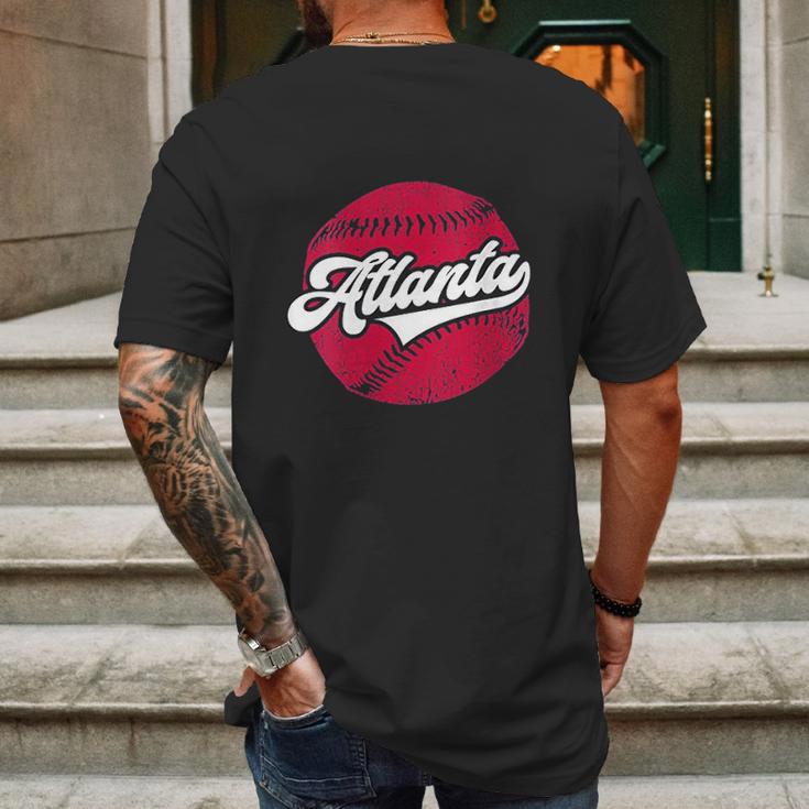 Atlanta Baseball Vintage Atl Pride Retro Gift Mens Back Print T-shirt Gifts for Men