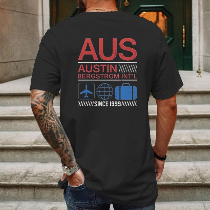 Aus Austin Bergstrom Mens Back Print T-shirt Gifts for Men