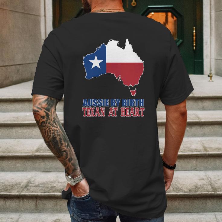 Aussie By Birth Texan At Heart Mens Back Print T-shirt Gifts for Men