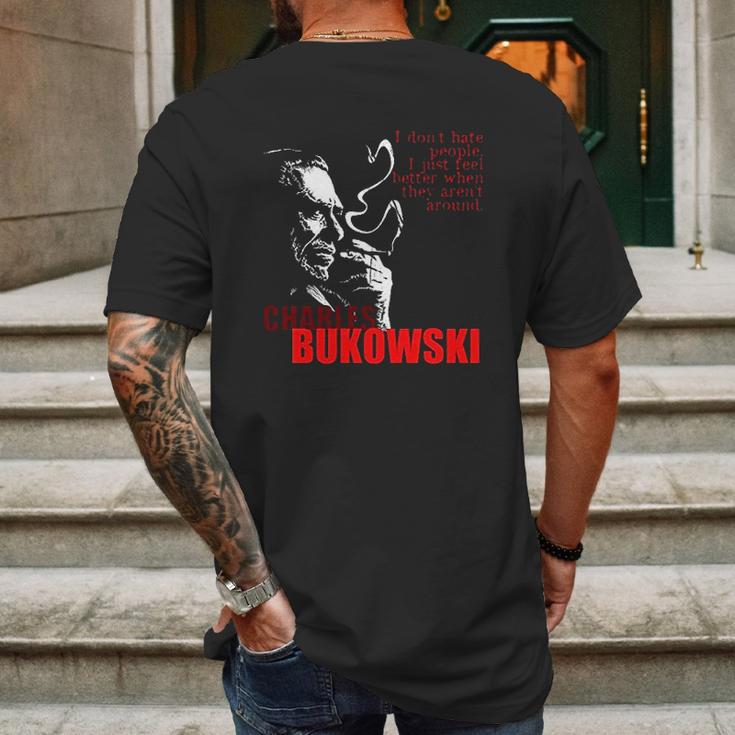 Author Charles Bukowski Tee 48 Mens Back Print T-shirt Gifts for Men