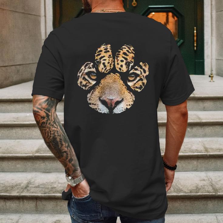 Awesome Jaguar Paw Print Mens Back Print T-shirt Gifts for Men