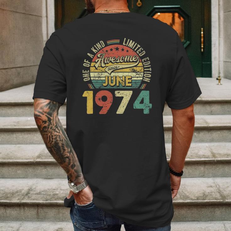 Awesome Since June 1974 47Th Bday Decorations 47 Years Old Mens Back Print T-shirt Gifts for Men