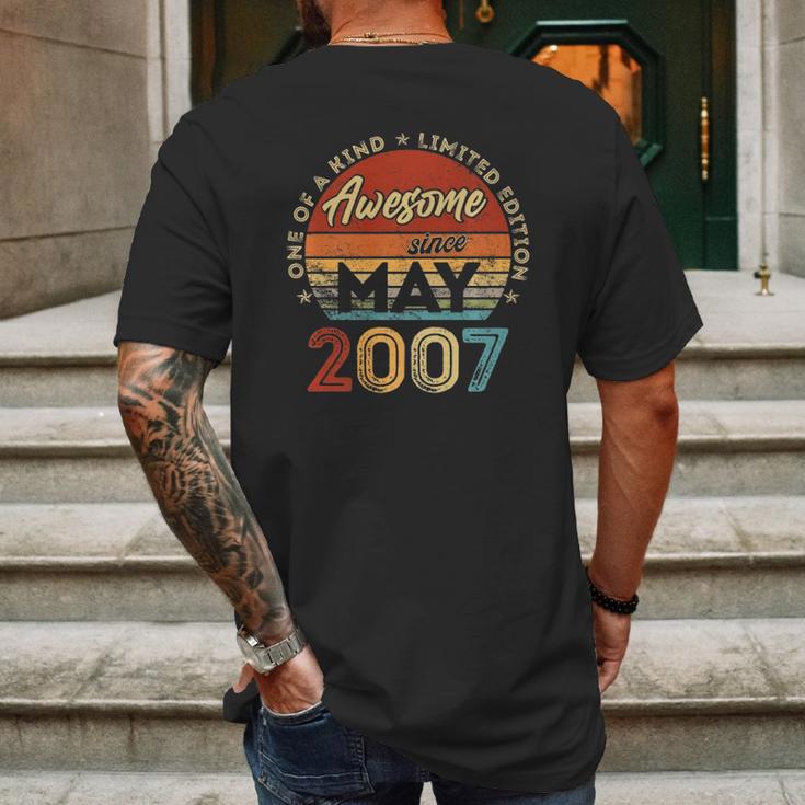 Awesome Since May 2007 15Th Birthday Gift 15 Years Old Boy Mens Back Print T-shirt Gifts for Men