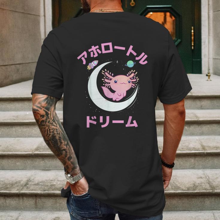 Axolotl Anime Japan Kawaii Pastel Goth Aesthetic Nu Goth Mens Back Print T-shirt Gifts for Men