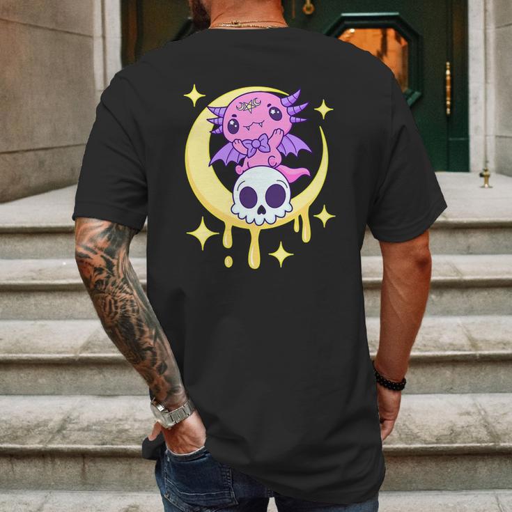 Axolotl Kawaii Pastel Goth Cute Creepy Aesthetic Nu Goth Mens Back Print T-shirt Gifts for Men