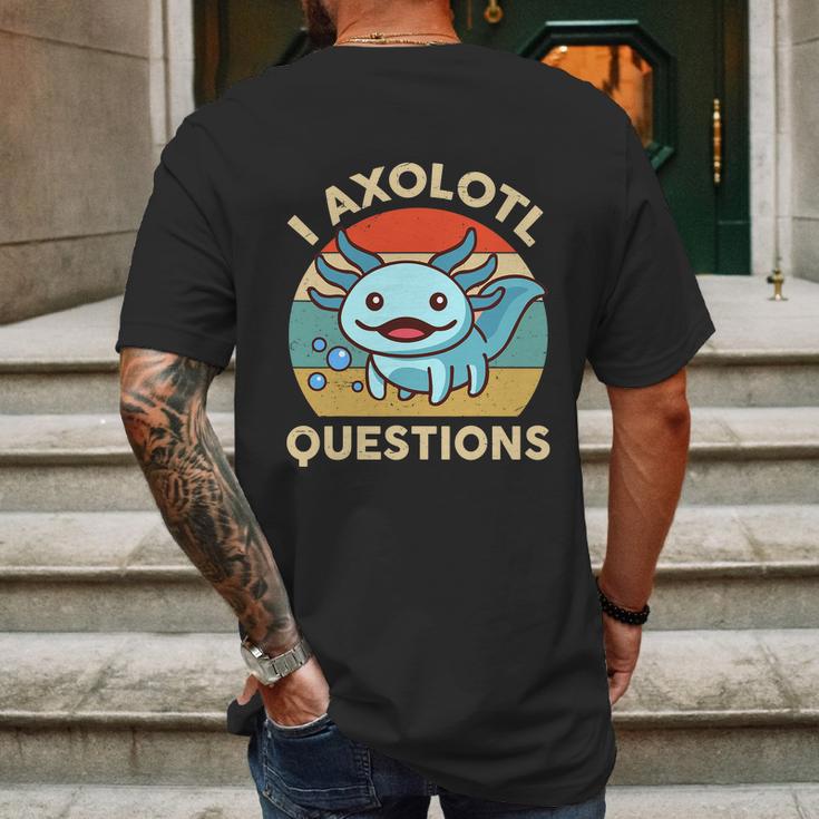 I Axolotl Questions Shirt Kids Blue Salamander Plush Axolotl Mens Back Print T-shirt Gifts for Men