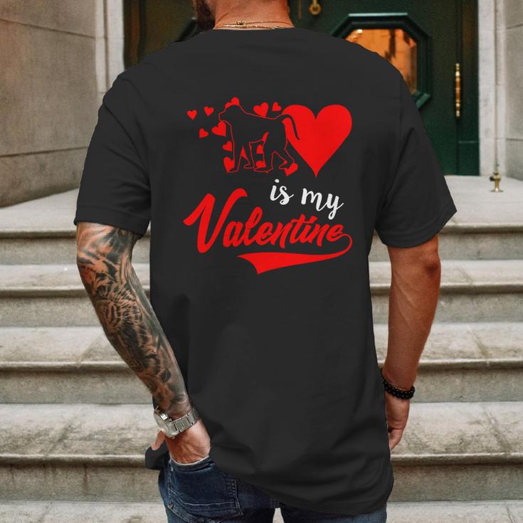 Baboon Is My Valentine Mens Back Print T-shirt Gifts for Men