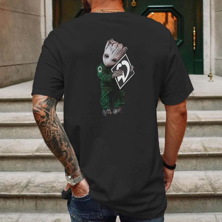 Baby Groot Hug Werder Bremen Mens Back Print T-shirt Gifts for Men