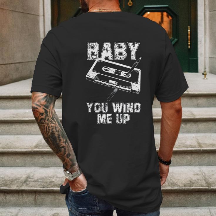 Baby You Wind Me Up Vintage Pen And Cassette Tape Vintage Mens Back Print T-shirt Gifts for Men