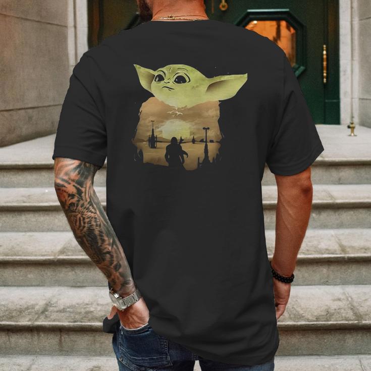 Baby Yoda Sunset Shirt Mens Back Print T-shirt Gifts for Men