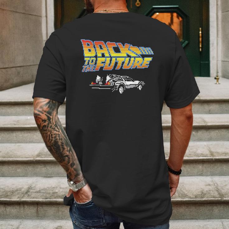 Back To The Future 8Bit Delorean Mens Back Print T-shirt Gifts for Men