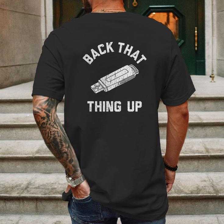 Back That Thing Up Computer Rap Lyrics Mens Back Print T-shirt Gifts for Men