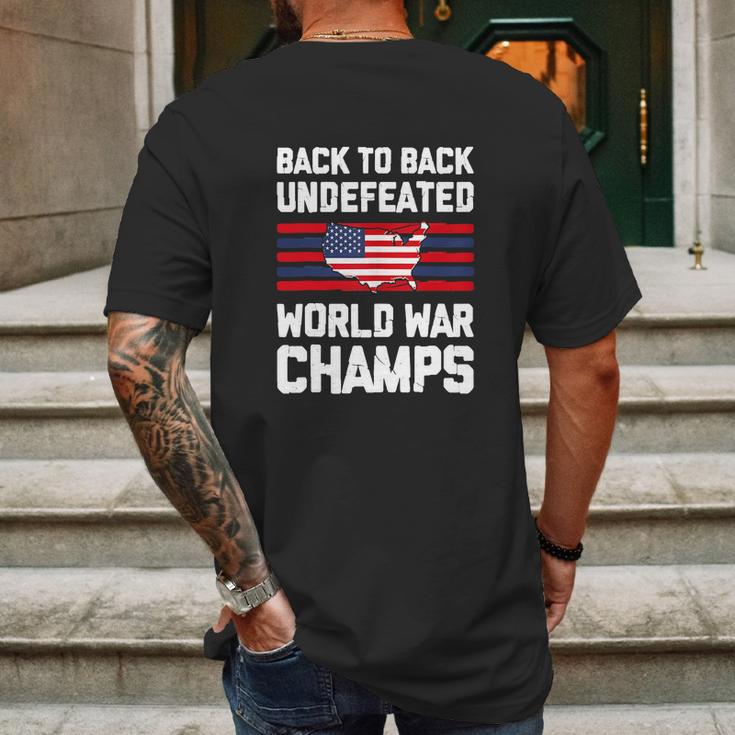 Back To Back Undefeated World War Champs Mens Back Print T-shirt Gifts for Men