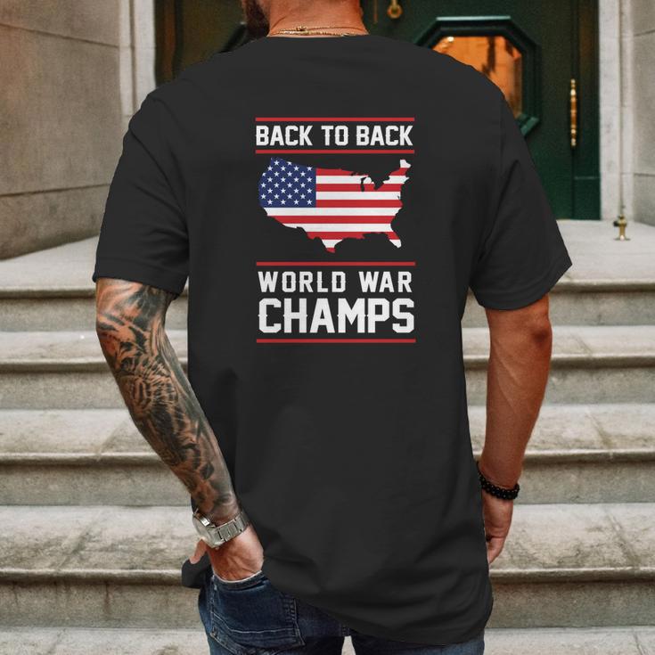 Back To Back World War Champs Usa Mens Back Print T-shirt Gifts for Men