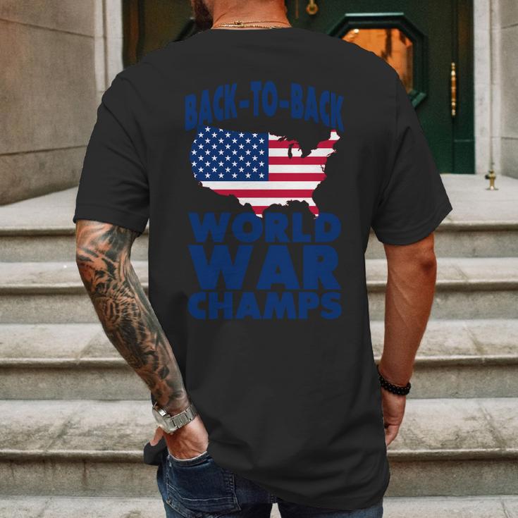 Back To Back World War Champs Usa Mens Back Print T-shirt Gifts for Men