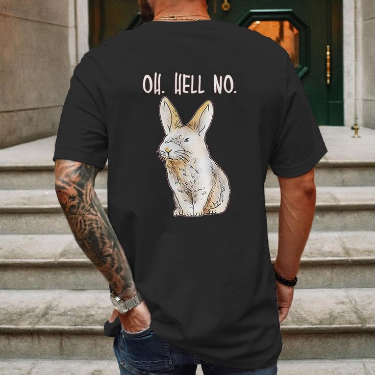 Bad Bunny Disapproving Rabbit Funny Animals Oh Hell No Mens Back Print T-shirt Gifts for Men