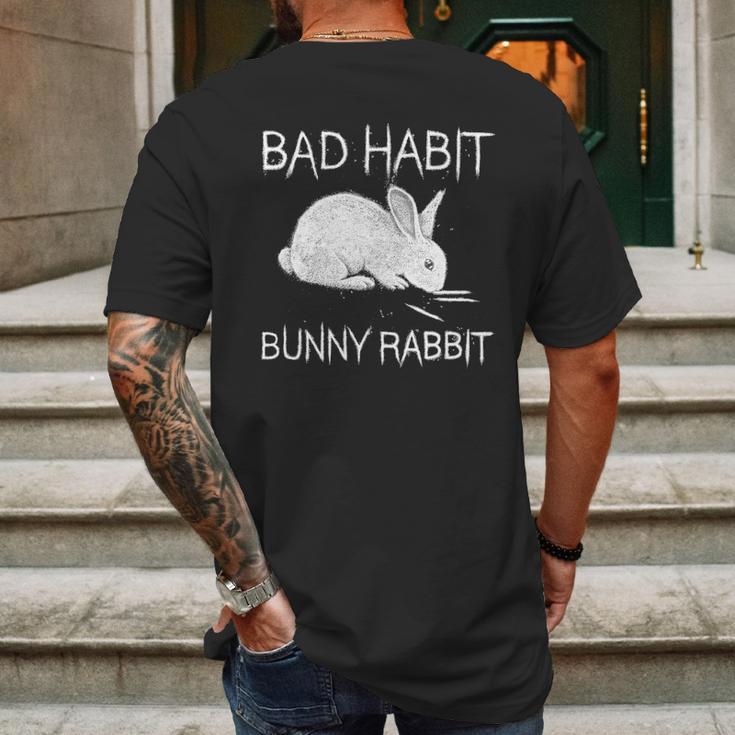 Bad Habit Bunny Rabbit Cocaine Mens Back Print T-shirt Gifts for Men