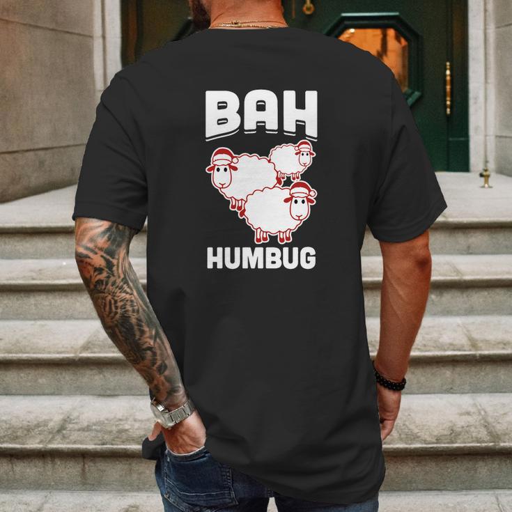 Bah Humbug Sheep Santa Hat T-Shirt Mens Back Print T-shirt Gifts for Men