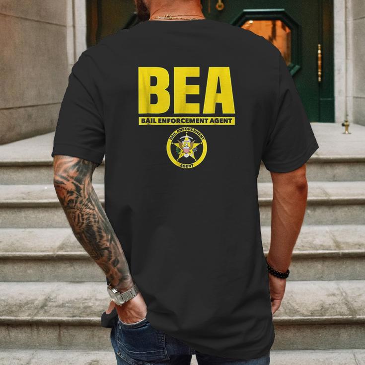 Bail Enforcement Agent Badge Fugitive Bounty Hunters Mens Back Print T-shirt Gifts for Men