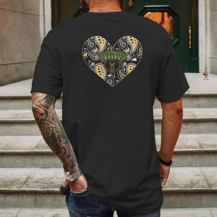 Baylor Bears Patterned Heart Apparel Mens Back Print T-shirt Gifts for Men