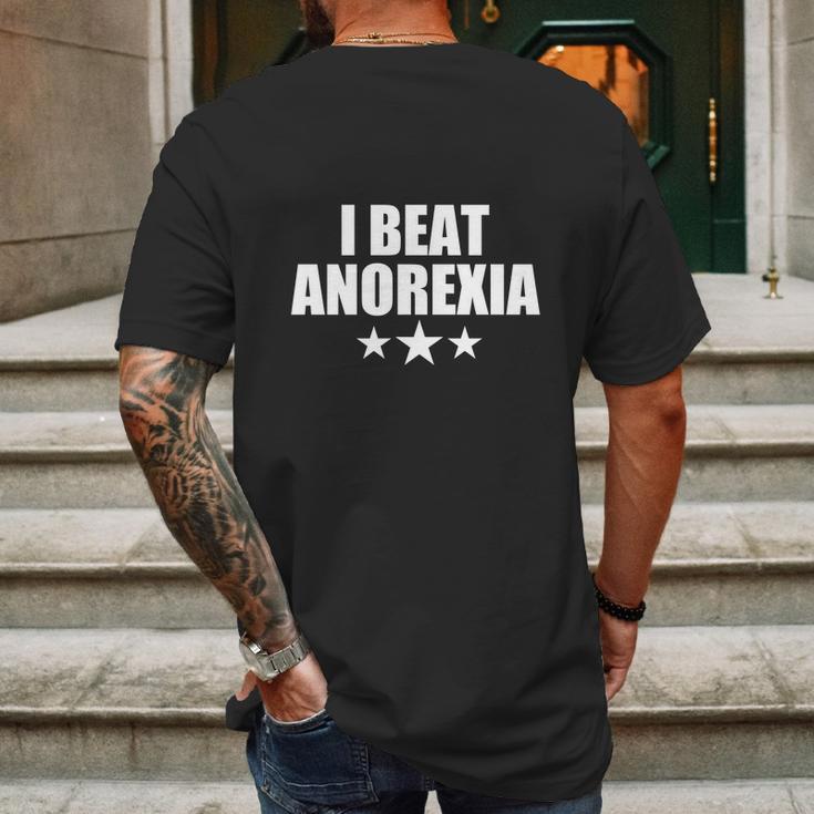 I Beat Anorexia Mens Back Print T-shirt Gifts for Men