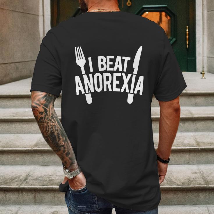 I Beat Anorexia Big Mens Back Print T-shirt Gifts for Men